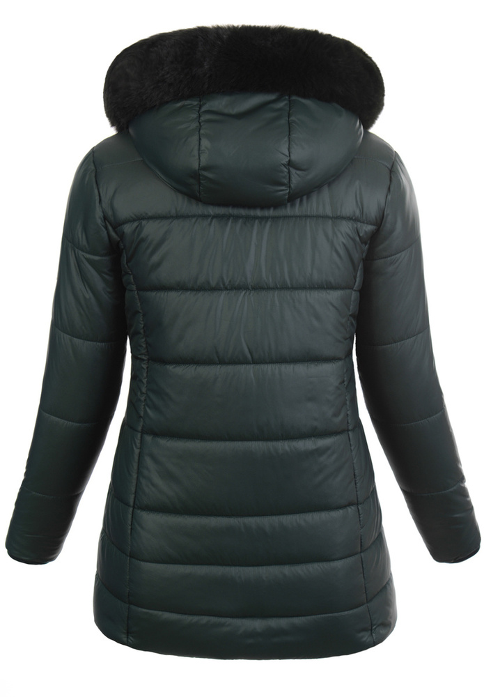 Damska Zimowa Ortalionowa Kurtka Zielona