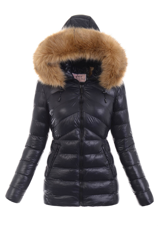 Damska Zimowa Ortalionowa Kurtka Czarna