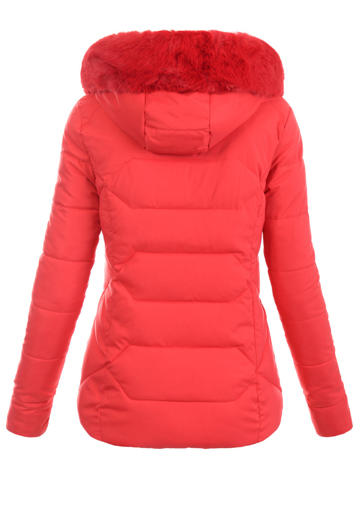 Damska Zimowa Ortalionowa Kurtka Czerwona