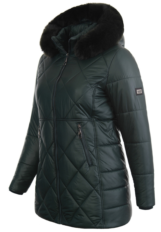 Damska Zimowa Ortalionowa Kurtka Zielona