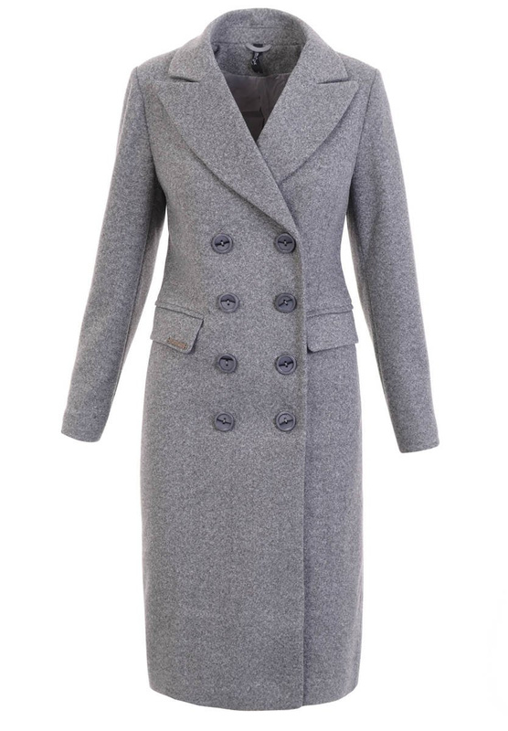 Damski Przejściowy Płaszcz Szary