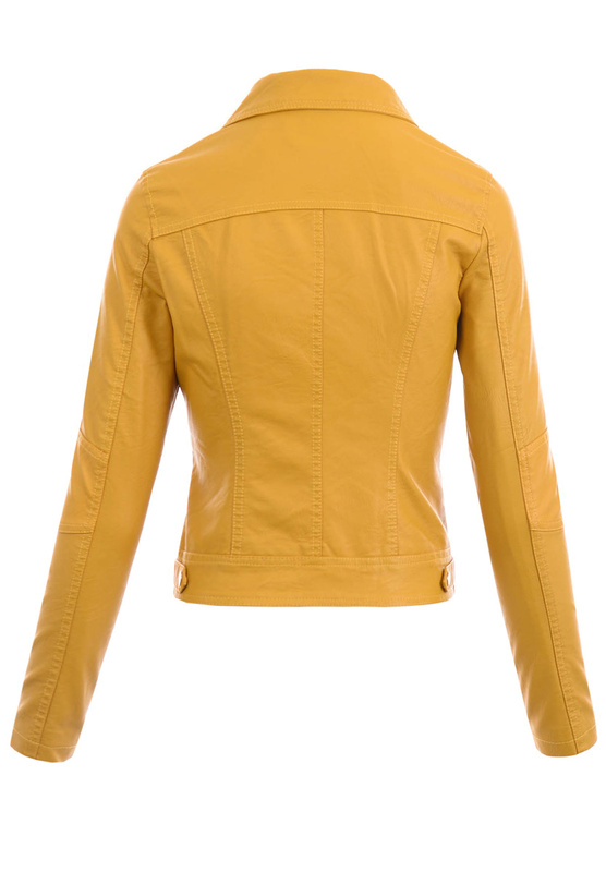 Damska Kurtka Ramoneska Musztardowa