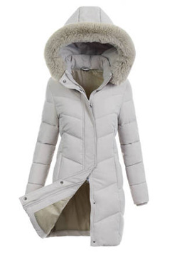 Damska Zimowa Ortalionowa Kurtka Beżowa