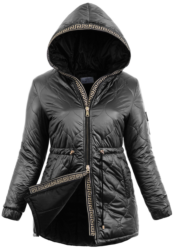 Damska Przejściowa Ortalionowa Kurtka Czarna