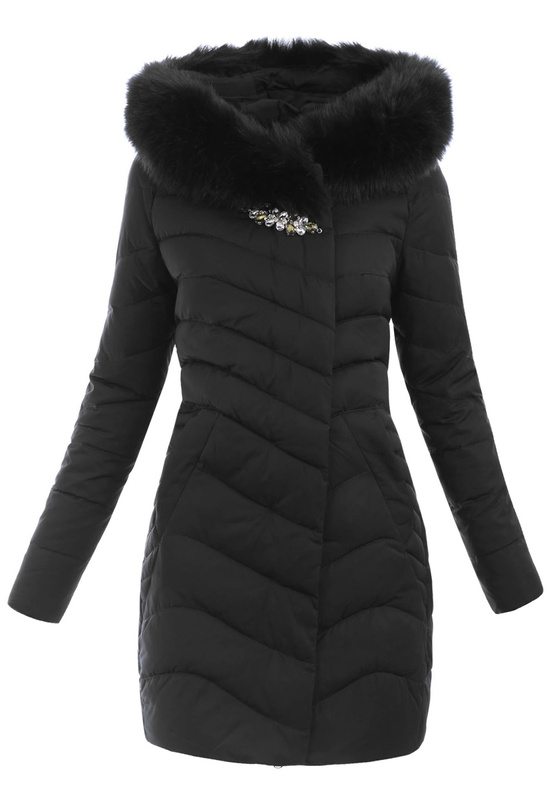 Damska Zimowa Ortalion Kurtka Czarna