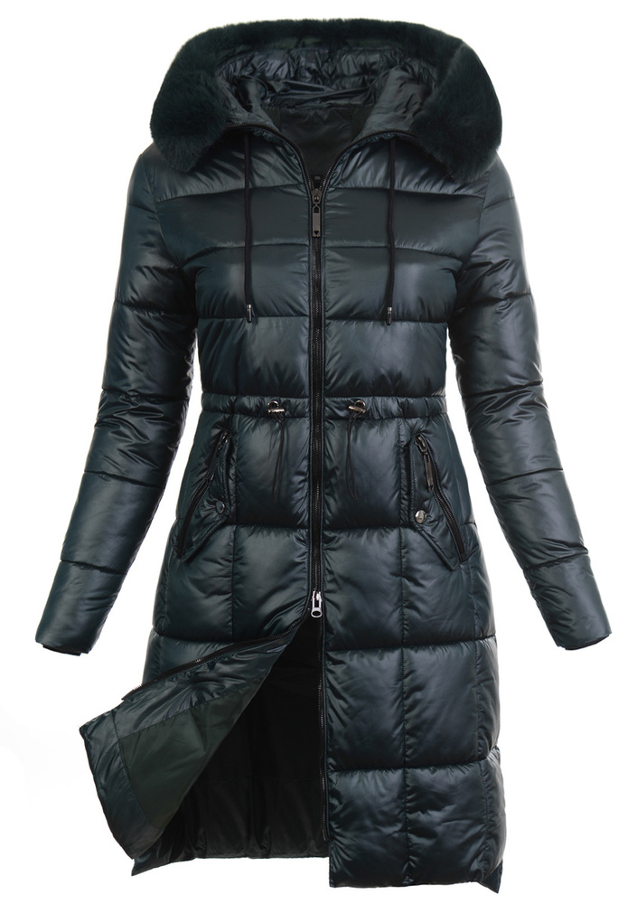 Damska Zimowa Ortalionowa Kurtka Zielona