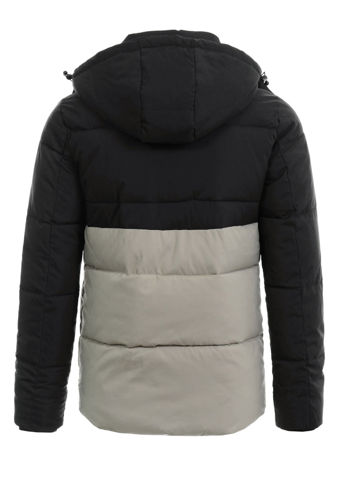 Męska Zimowa Kurtka Kremowo-Czarna