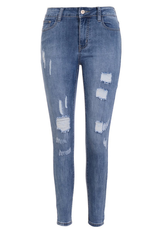 Damskie Spodnie Jeansowe Niebieskie