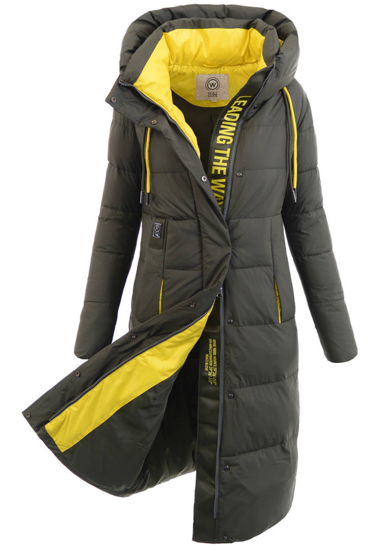 Damska Zimowa Ortalionowa Kurtka Khaki