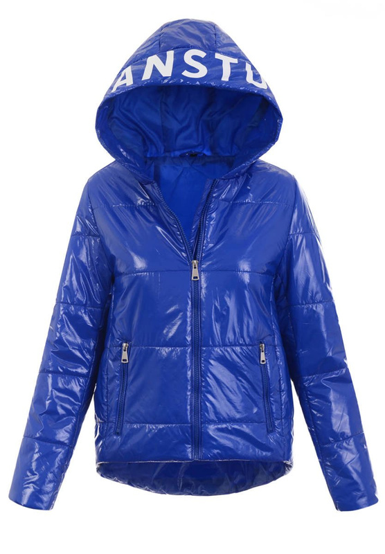 Damska Wiosenno-Jesienna Kurtka Niebieska