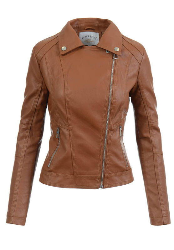 Damska Kurtka Ramoneska Ceglana