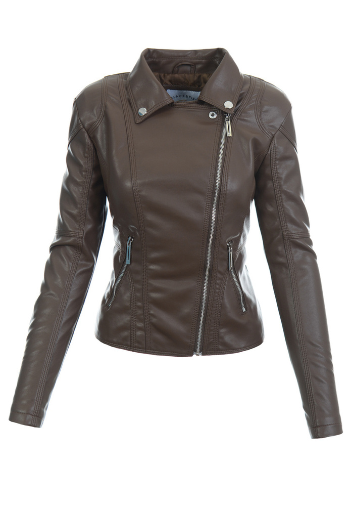 Damska Kurtka Ramoneska Brązowa