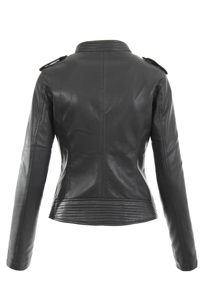 Damska Kurtka Ramoneska Grafitowa