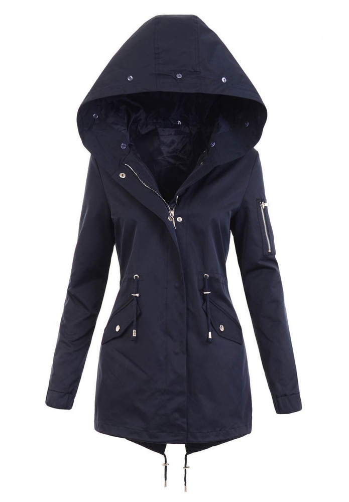 Damska Parka Kurtka 2w1 Zimowa Granatowa