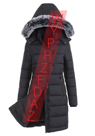Damska Zimowa Ortalionowa Kurtka Czarna