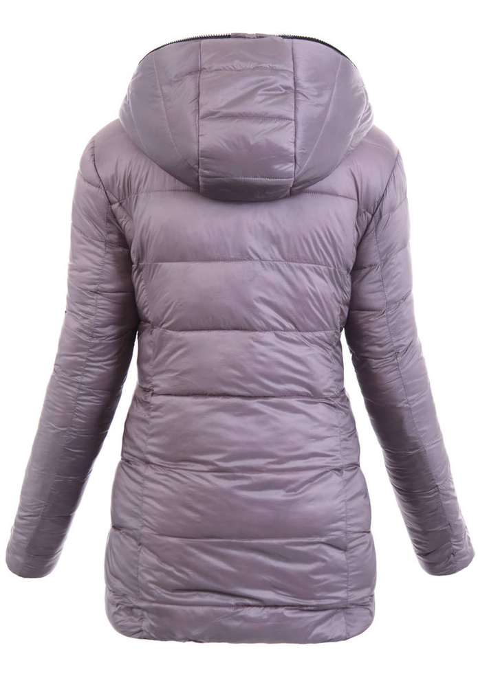 Damska Zimowa Dwustronna Kurtka Czarna