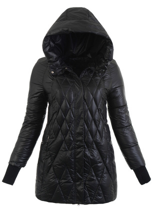 Damska Ortalionowa Zimowa Kurtka Czarna
