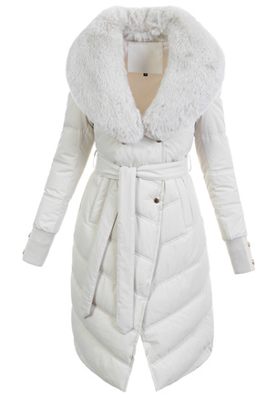 Damska Kurtka Zimowa Ecru