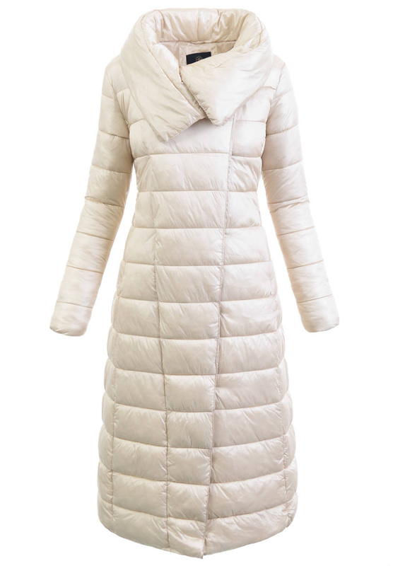 Damska Zimowa Ortalionowa Kurtka Beżowa