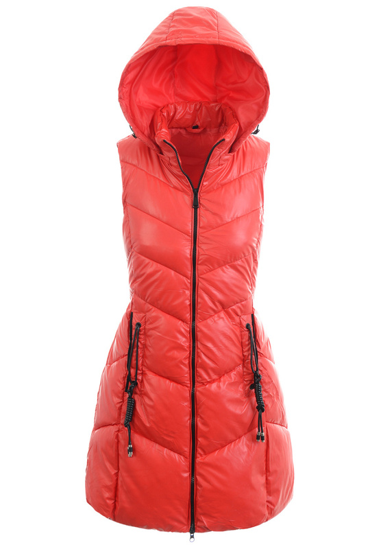 Damska Kamizelka Bezrękawnik Czerwony