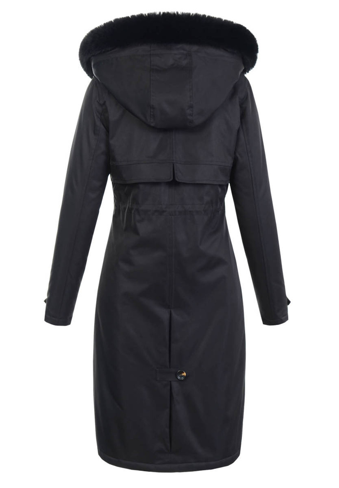 Damska Parka Kurtka Zimowa Czarna