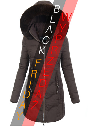 Damska Zimowa Ortalionowa Kurtka Brązowa