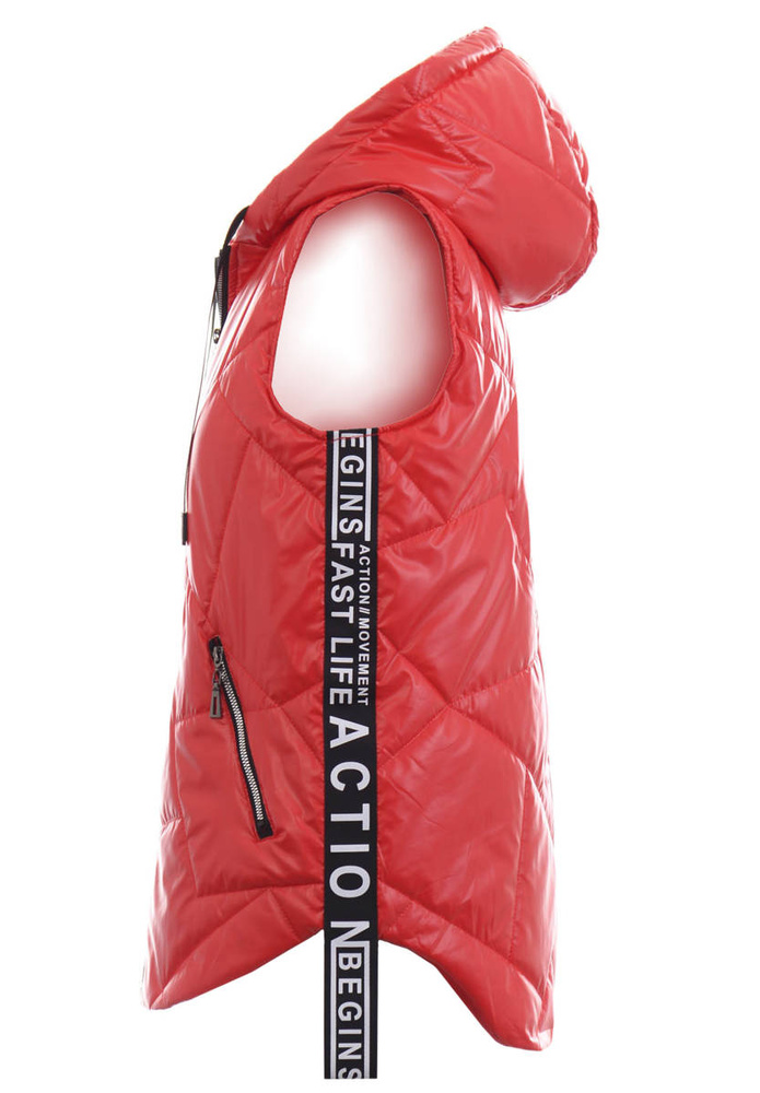 Damska Kamizelka Bezrękawnik Czerwony