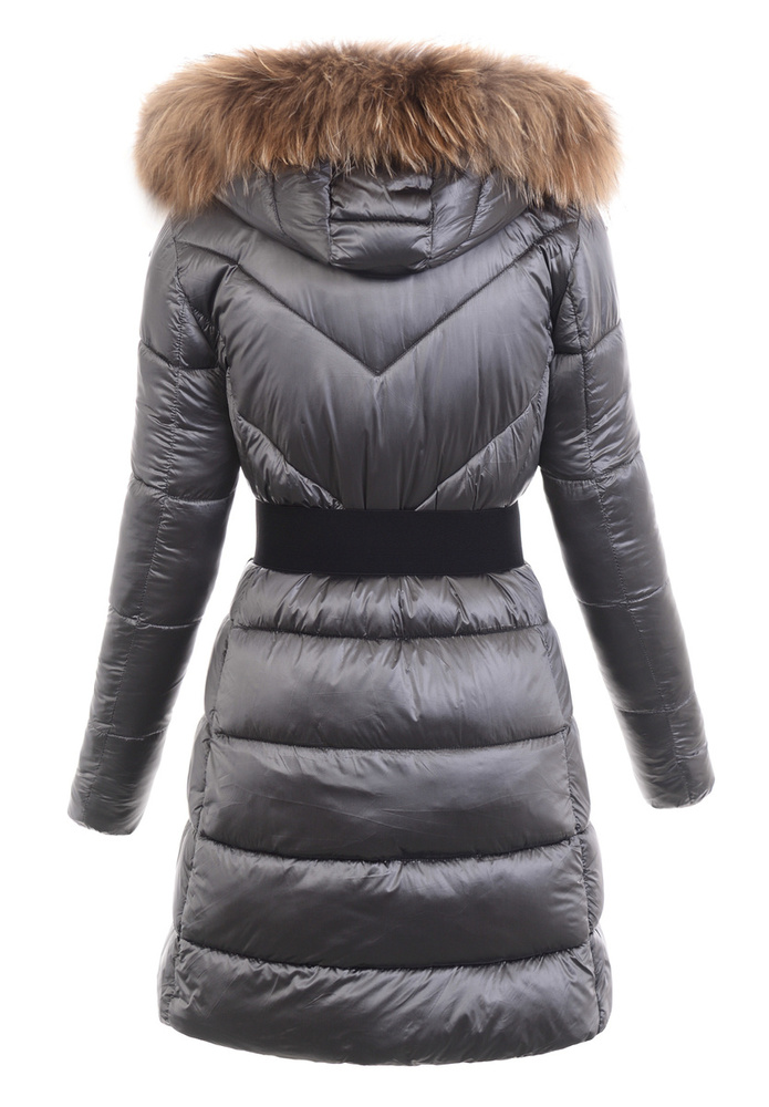 Damska Zimowa Ortalionowa Kurtka Szara