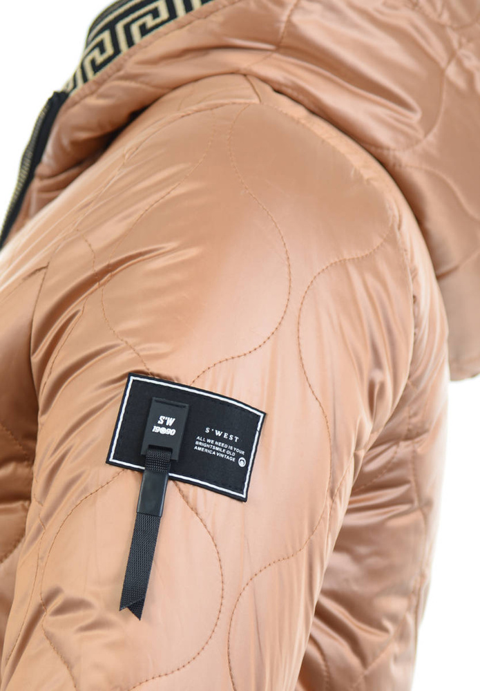 Damska Przejściowa Ortalionowa Kurtka Brązowa