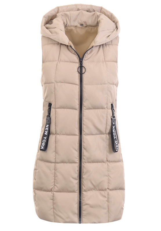 Damska Kamizelka Bezrękawnik Jasny beżowy