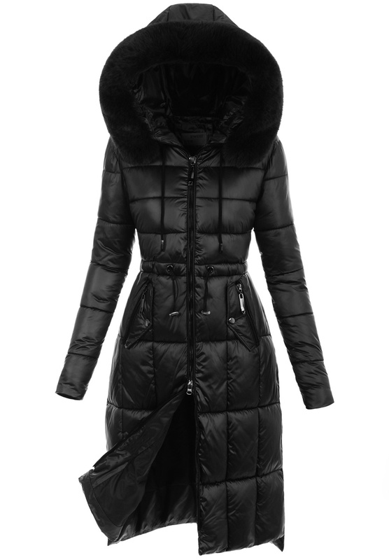 Damska Zimowa Ortalionowa Kurtka Czarna