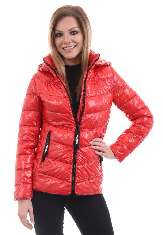 Damska Wiosenna Ortalion Kurtka Czerwona