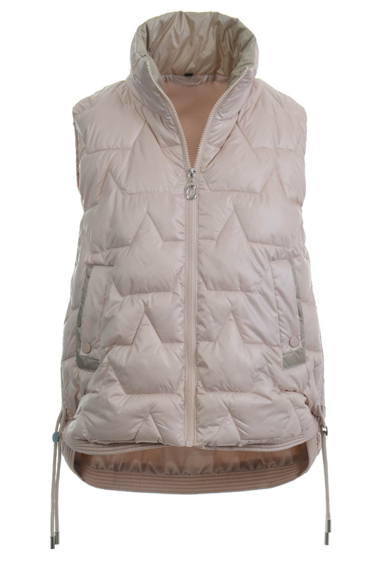 Damska Kamizelka Bezrękawnik Perłowo Beżowy