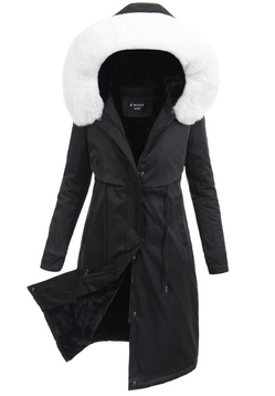 Damska Parka Kurtka Zimowa Czarna