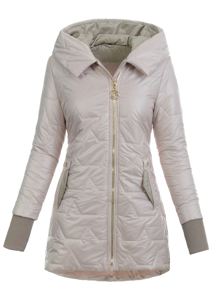 Kurtka Pikowana Wiosenna Beżowa